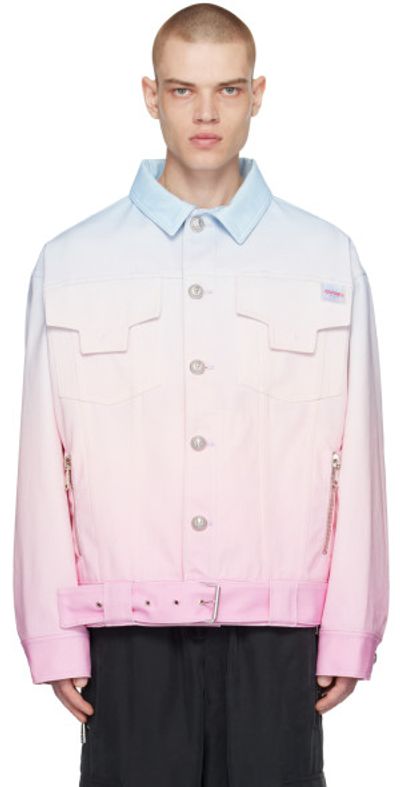 balmain denim and pink dress Balmain multi-panel short sleeve dress (pink denim) size 36