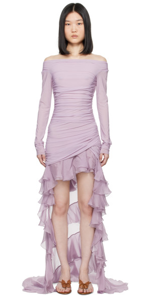 Blumarine - Purple Ruffled Maxi Dress