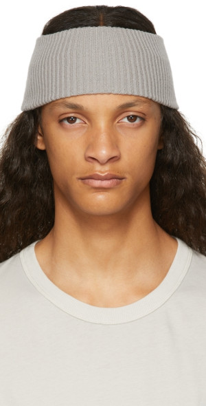 Boris Bidjan Saberi - Grey Cashmere Rib Knit Headband