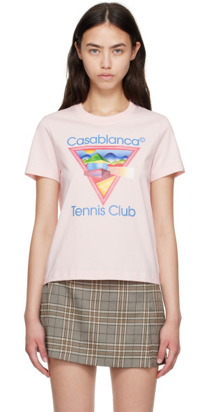 Tシャツ・カットソー CASABLANCA Women Tops WPF25JTS02002 TENNISCLUBICON PINK Casablanca Pink 'Tennis Club' T-Shirt Casablanca