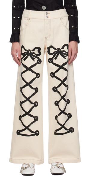 Chopova Lowena - Off-White Ribbon Jeans