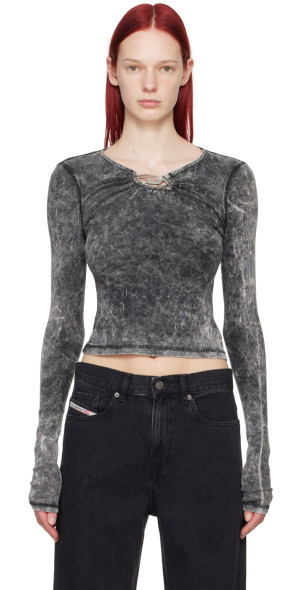 DIESEL T-Respec-Ls ニット トップス ダークグレー L T-RESPEC-LS トップス｜グレー｜ウィメンズ｜DIESEL