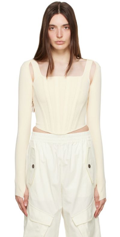 Dion Lee Dion Lee Beige Pointelle Tank Top