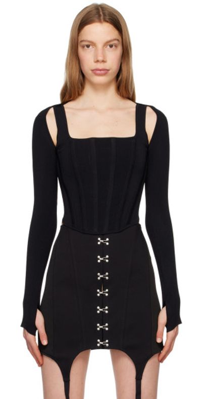 Dion Lee Dion Lee Black Corset Long Sleeve T-Shirt