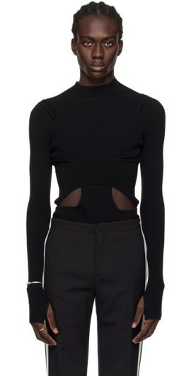Dion Lee Dion Lee Black Interlink Skivvy Turtleneck