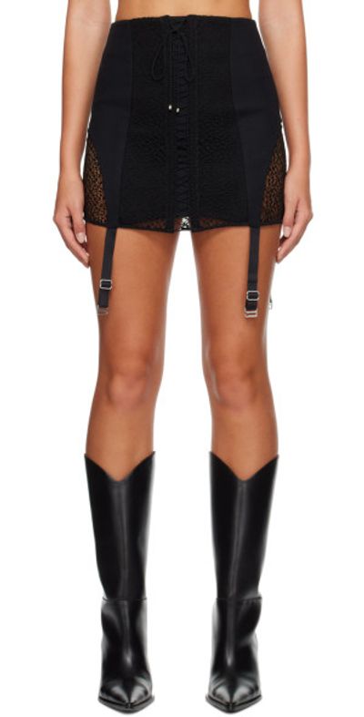 Dion Lee Dion Lee Black Lace-Up Miniskirt