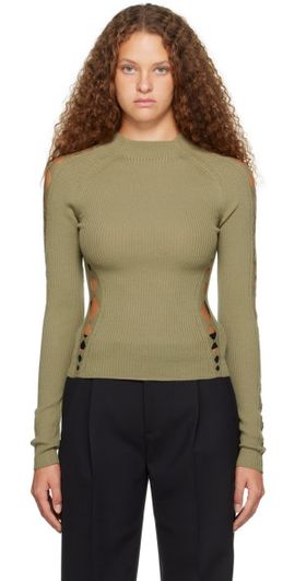 Dion Lee Dion Lee Green Snake Diamond Sweater