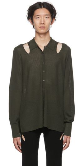 Dion Lee Dion Lee Khaki Cutout Cardigan