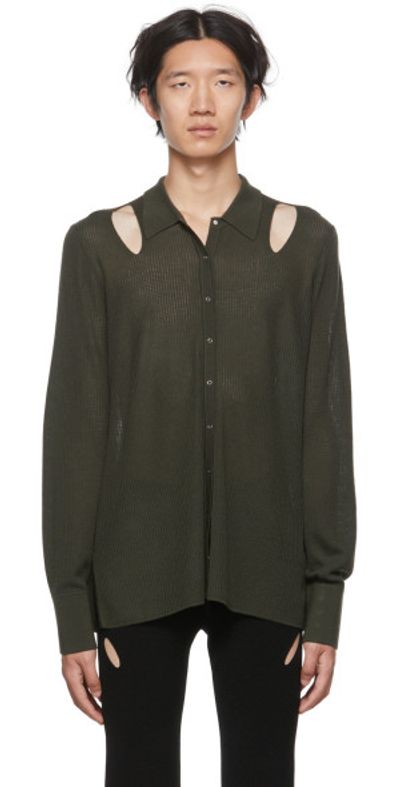 Dion Lee Dion Lee Khaki Cutout Cardigan