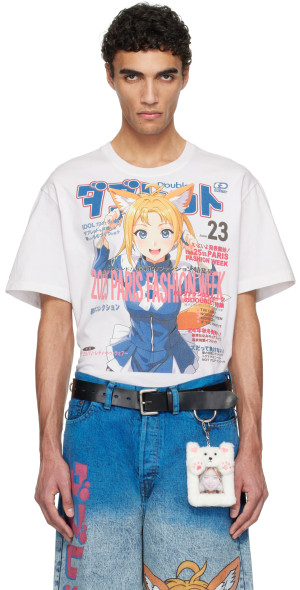 Doublet - White Two-Dimensional 'I♡3D' T-Shirt