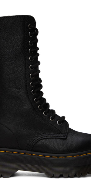 Dr. Martens - Black 1B99 Pisa Leather Mid-Calf Lace-Up Boots