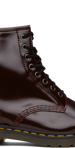Bottes Vintage Dr. Martens En Daim Bordeaux - Taille 38 EU - Occasion, Style Hippie