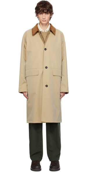 Drake's - Beige Reversible Harris Tweed Cotton Raglan Mac Coat