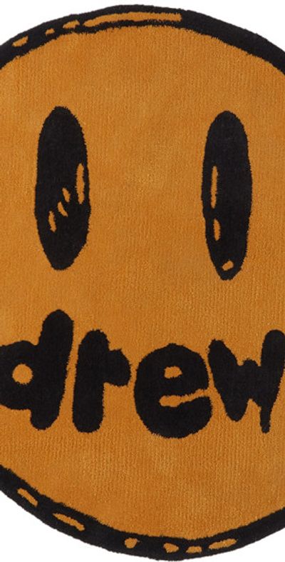 drew house drew house SSENSE Exclusive Yellow & Black Painted Mascot Rug