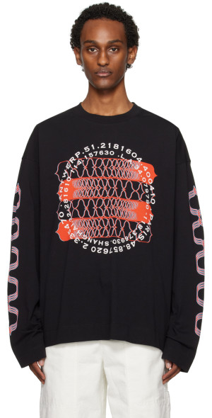 Dries Van Noten - Black Printed Long Sleeve T-Shirt