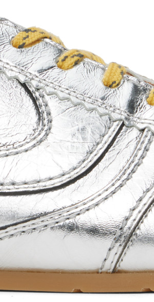 Dries Van Noten - Silver Leather Sneakers