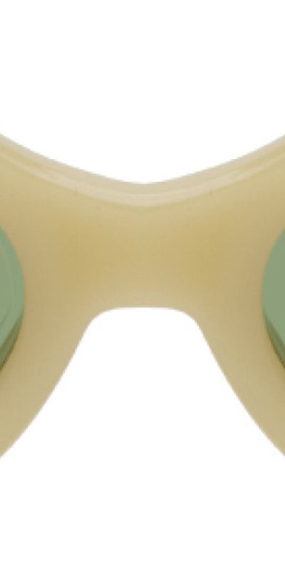 Dries Van Noten - Yellow Linda Farrow Edition Oval Sunglasses display picture 2