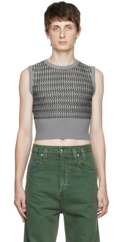 Eckhaus Latta Eckhaus Latta Gray Ribbed Vest