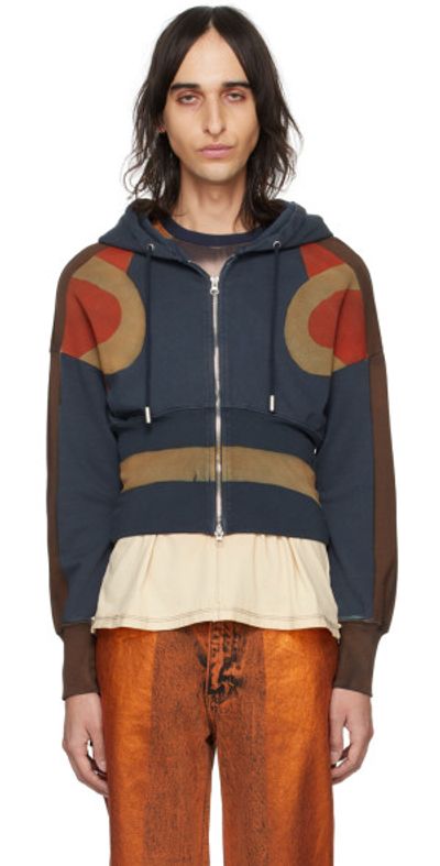 Eckhaus Latta - Navy Colorblocked Hoodie