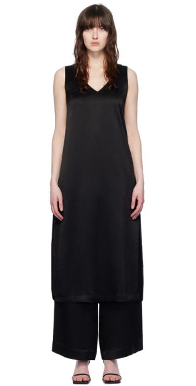 Elleme Elleme Black V-Neck Midi Dress