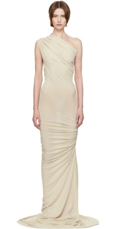 entire studios maxi dress Draped metallic maxi dress in metallic - Entire Studios