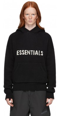 Black essentials hoodie women's Clearance