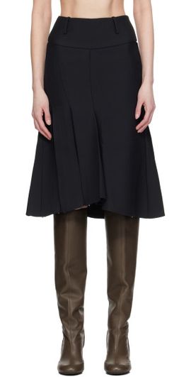Fax Copy Express Fax Copy Express Black Pleated Midi Skirt