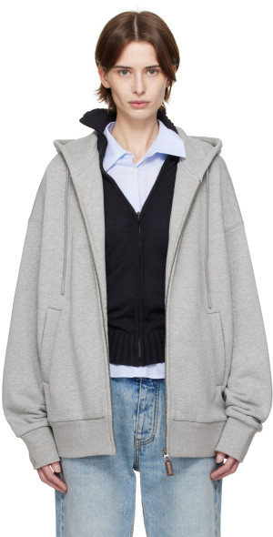 Fax Copy Express - Gray Tight Fleece-Lined Hoodie