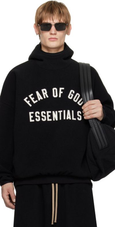 Fear of God ESSENTIALS Black Brushed Hoodie
