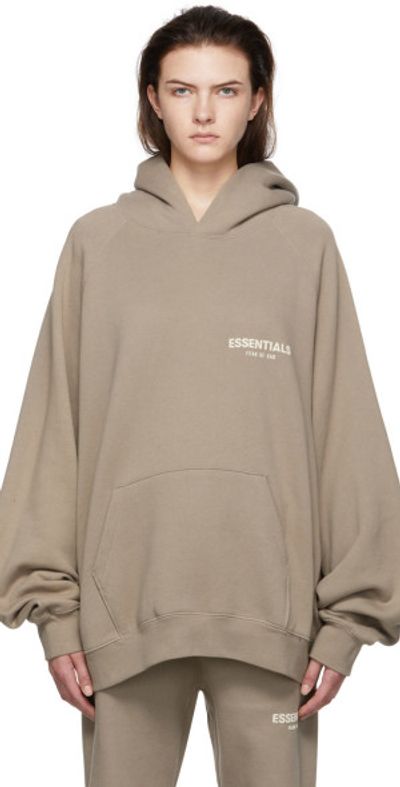 Fear of God ESSENTIALS Taupe Cotton Hoodie