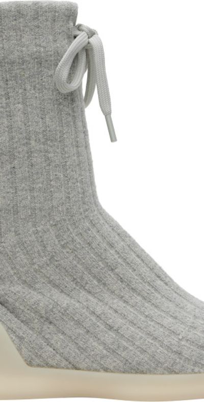 Fear of God - Gray Moc Knit High Sneakers