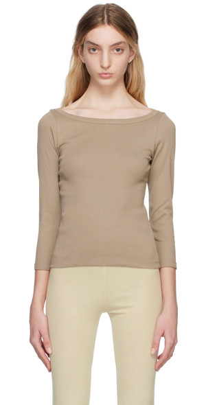 FLORE FLORE - SSENSE Exclusive Taupe Steffi Long Sleeve T-Shirt
