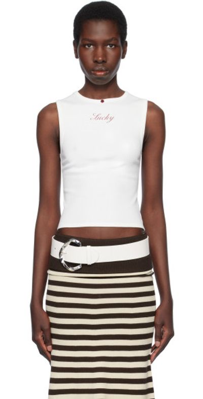 Frankies Bikinis Frankies Bikinis White Bella Hadid Edition Reno Tank Top