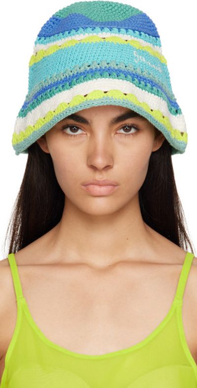 Ganni Stripe Bucket Hat GANNI Multicolor Striped Tech Bucket Hat GANNI main image 4