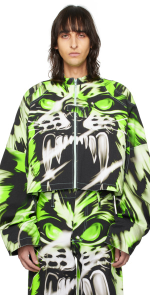 Gerrit Jacob - Green Printed Denim Jacket