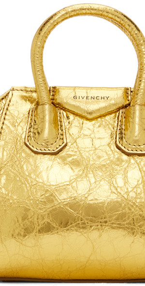 Givenchy - Gold Micro Antigona Bag