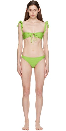 GUIZIO GUIZIO SSENSE Exclusive Green Mona Bikini