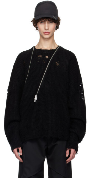 HELIOT EMIL - Black Distressed Sweater
