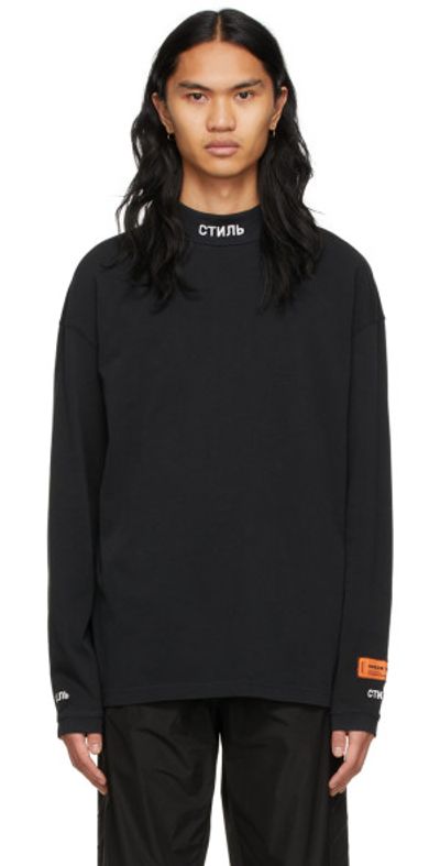 Heron Preston Black 'Style' Turtleneck Long Sleeve T-Shirt