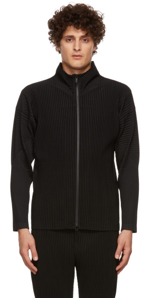 HOMME PLISSÉ ISSEY MIYAKE - Black Basics Zip-Up Jacket