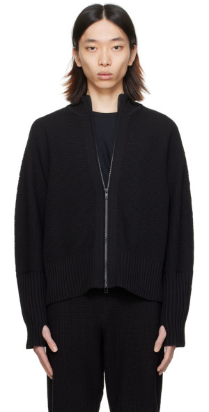 HOMME PLISSÉ ISSEY MIYAKE - Black Rustic Knit Sweater