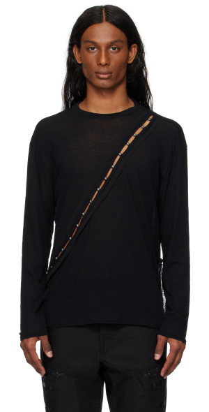 HYEIN SEO ヘインソ トップス HYEIN SEO - Black Beaded Long Sleeve Top