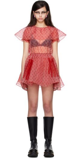 I'm Sorry by Petra Collins I'm Sorry by Petra Collins SSENSE Exclusive Red JennyFax Edition Tulle Minidress