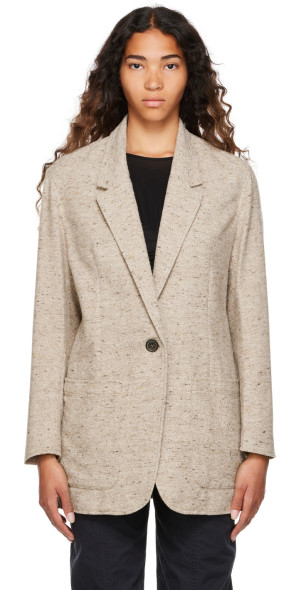 Veste Isabel Marant étoile En Lin Beige - Taille 2, Occasion Très Bon état, Fermeture Boutons