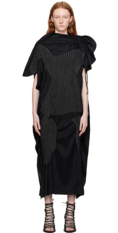 ISSEY MIYAKE - Black Body Imprint Maxi Dress
