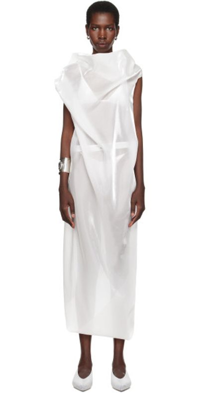 issey miyake white dress Pleats Please with mesh panels The unique smooth texture and firmness of Japanese Washi paper impart a lightness to the material E. Alex Jung pays tribute