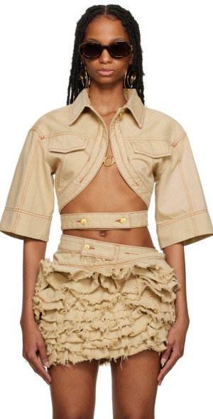 Jacquemus - Beige Le Raphia 'Le Haut de Nîmes Yuma' Denim Shirt
