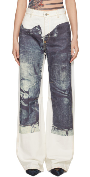 JEAN PAUL GAULTIER TROMPE L’OEIL ZEBRA JEAN PAUL GAULTIER Trompe L''Oeil sheer tuxedo print mesh