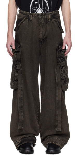 Julius - Gray Gasmask Denim Cargo Pants