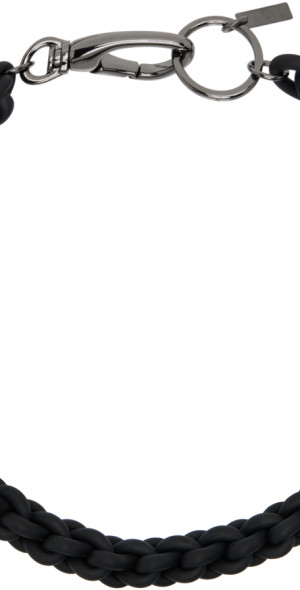 Junya Watanabe - Black Braided Rubber Chain Necklace Junya Watanabe - Black Braided Rubber Chain Necklace